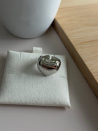 Silver Puffy Heart Ring