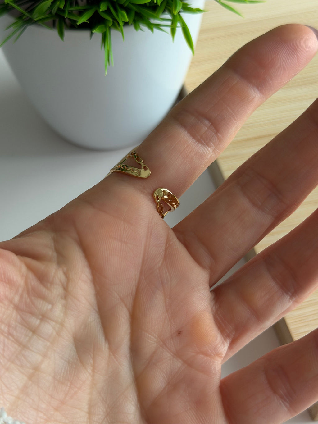 White Marble Oval Ring