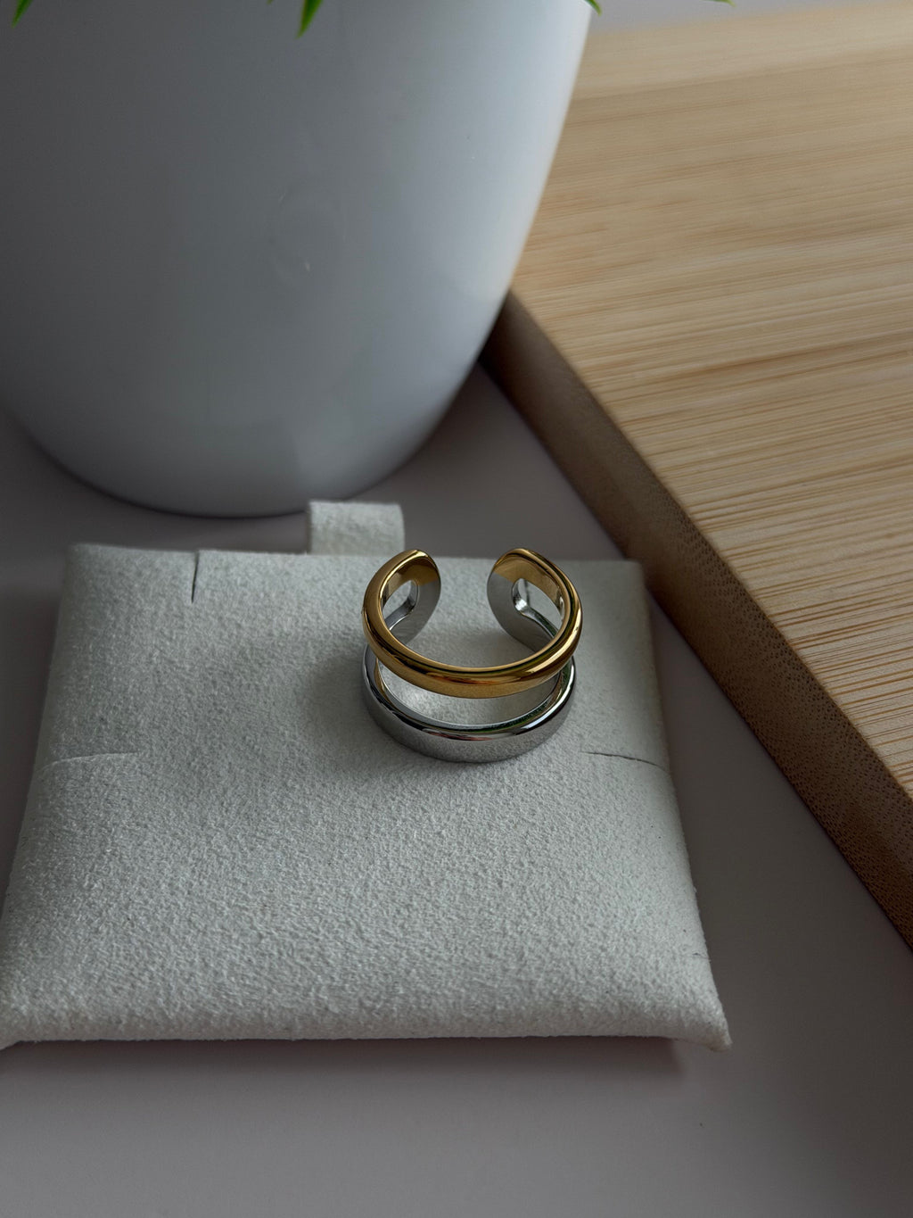 Two-Tone Minimalist Band Ring