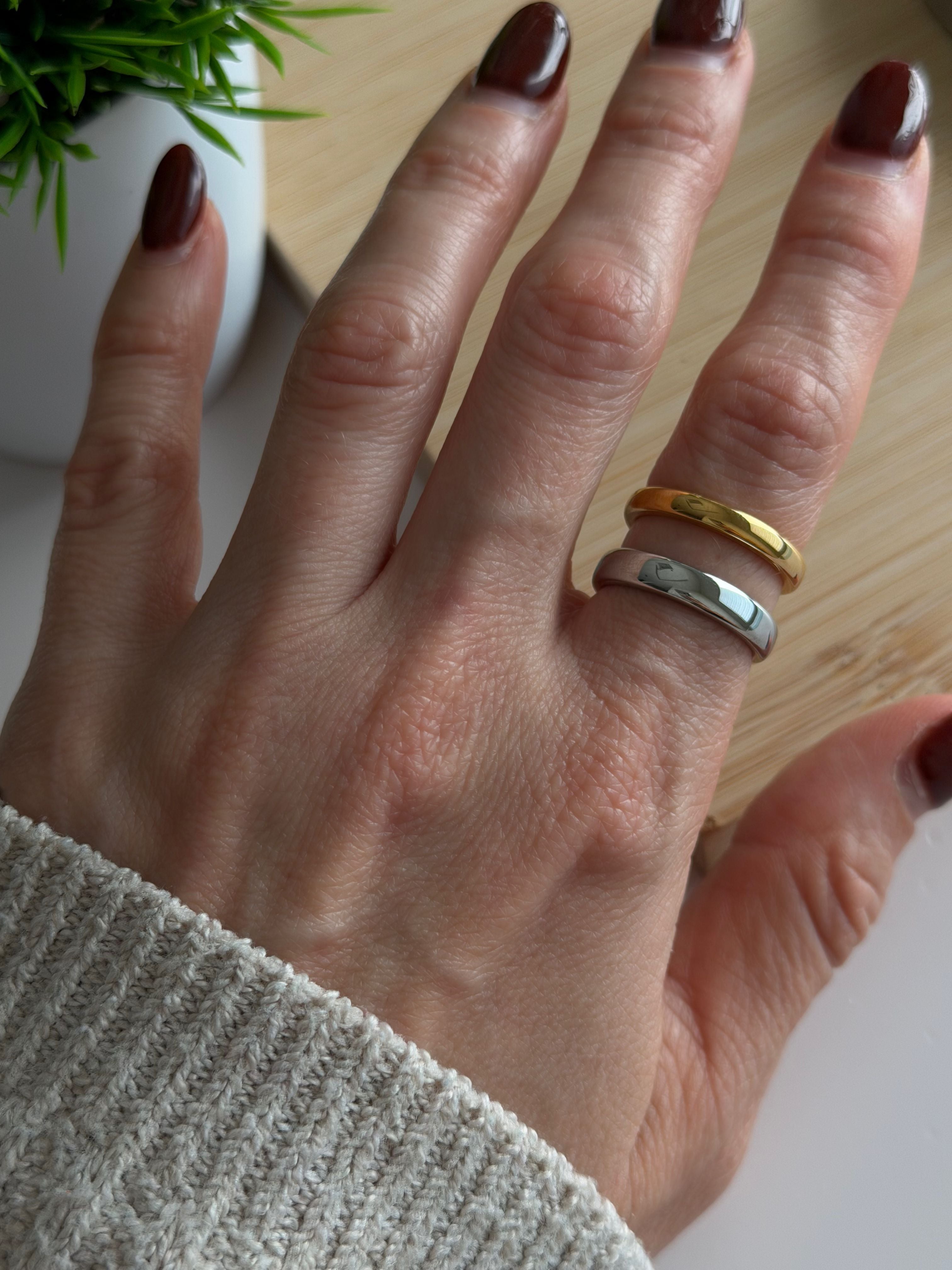 Two-Tone Minimalist Band Ring
