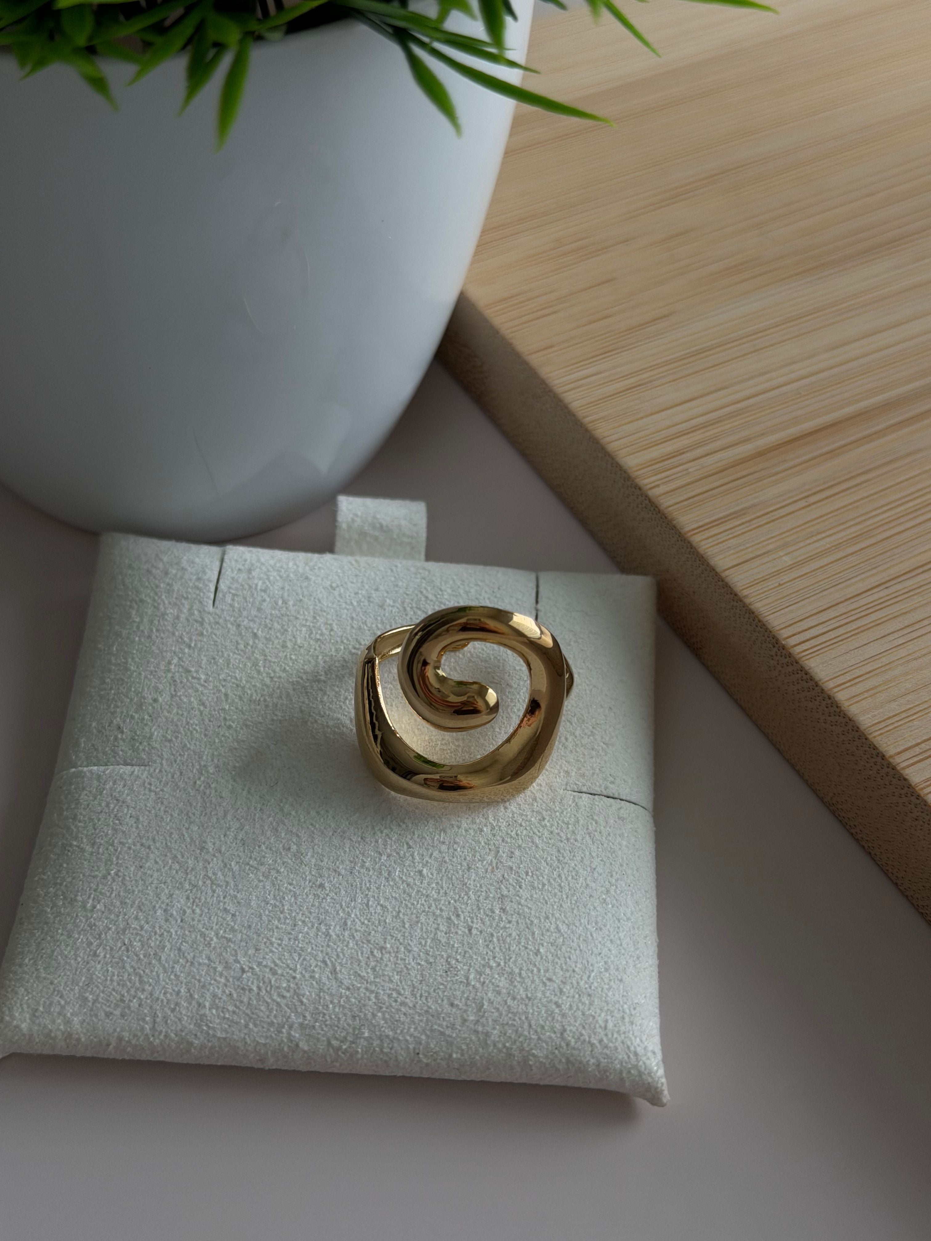 Modern Spiral Statement Ring