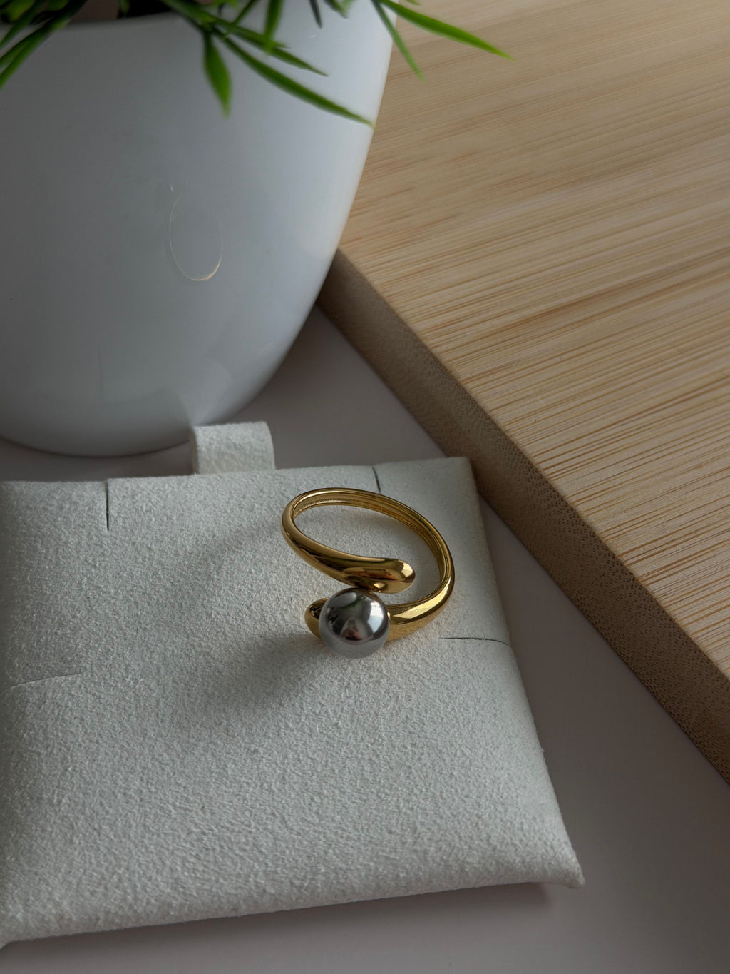 Modern Sphere Wrap Ring