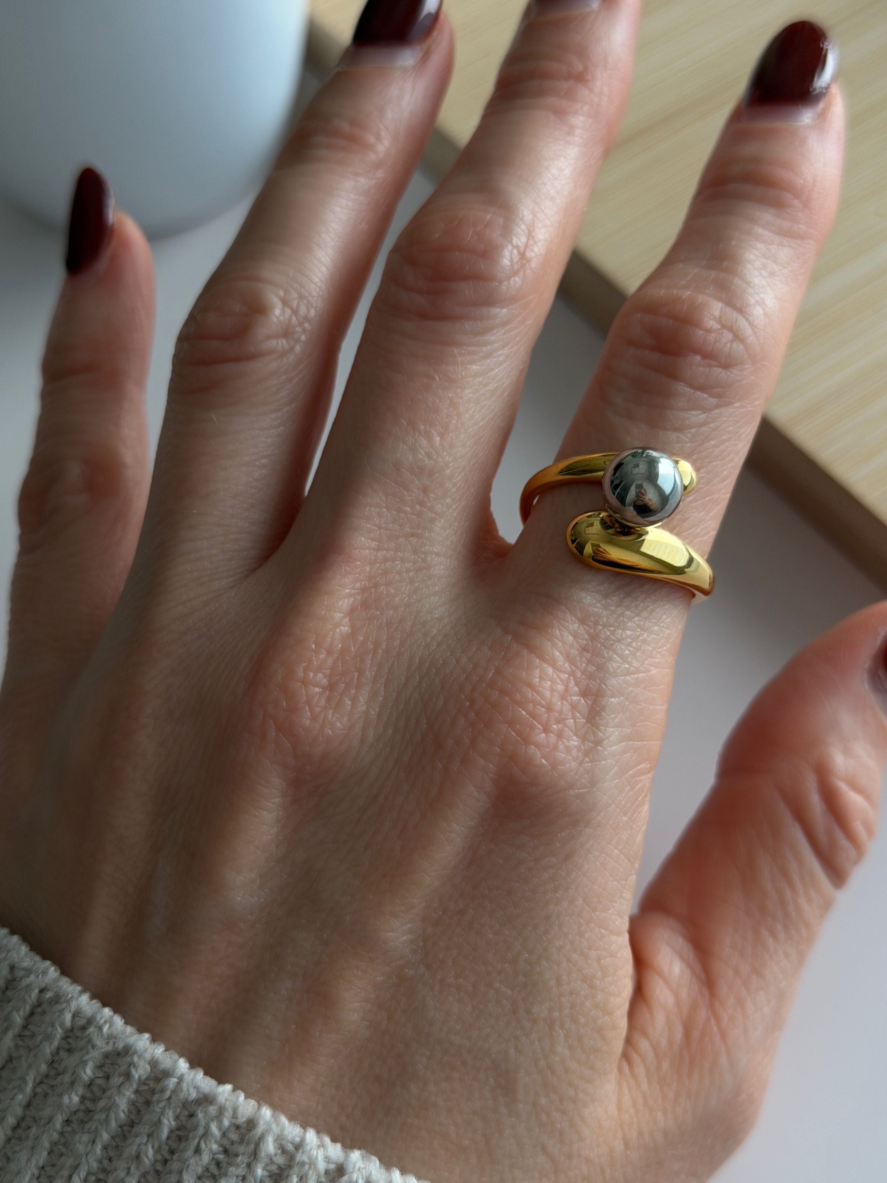 Modern Sphere Wrap Ring