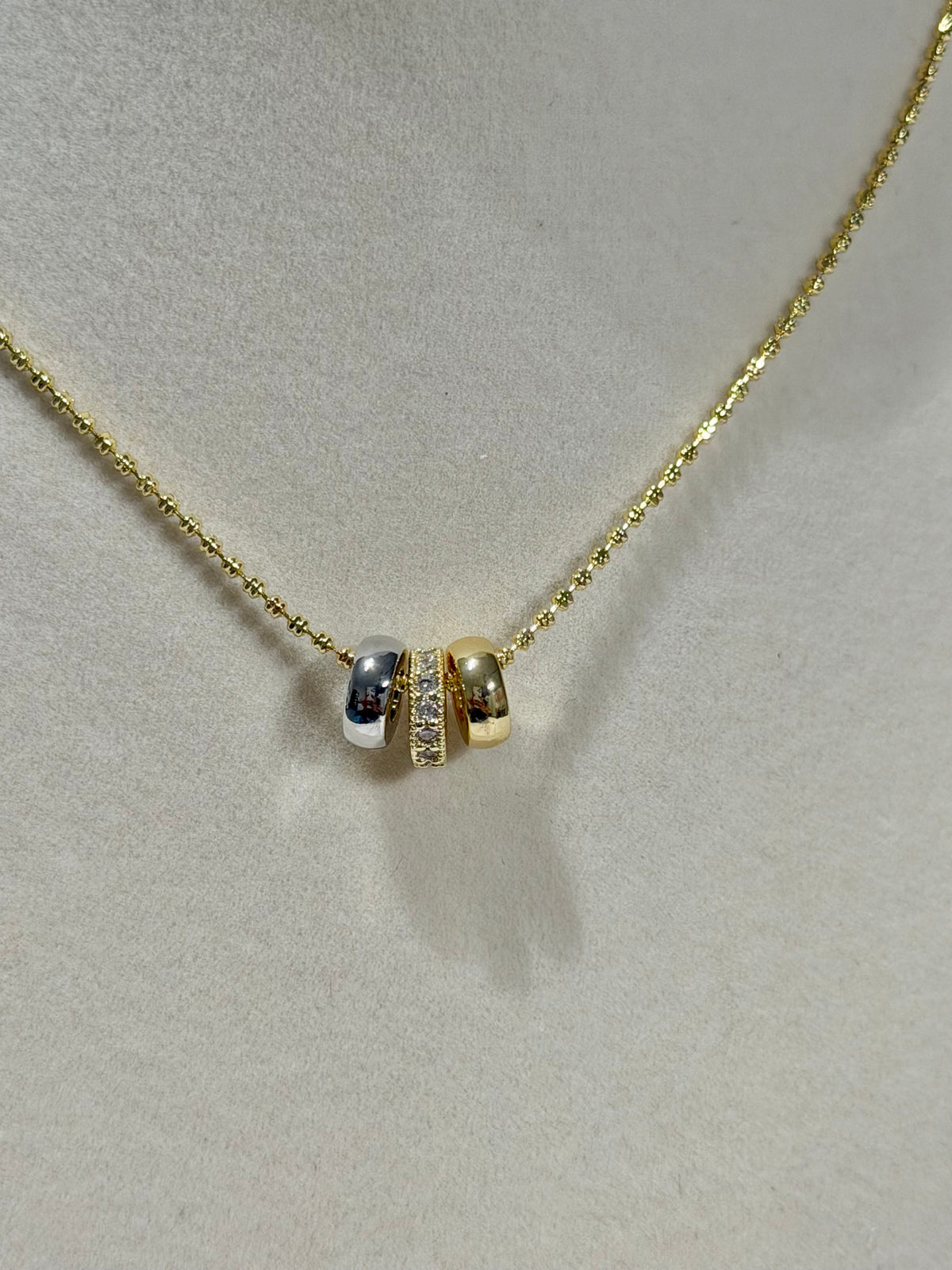 Mixed Metal Trio Necklace