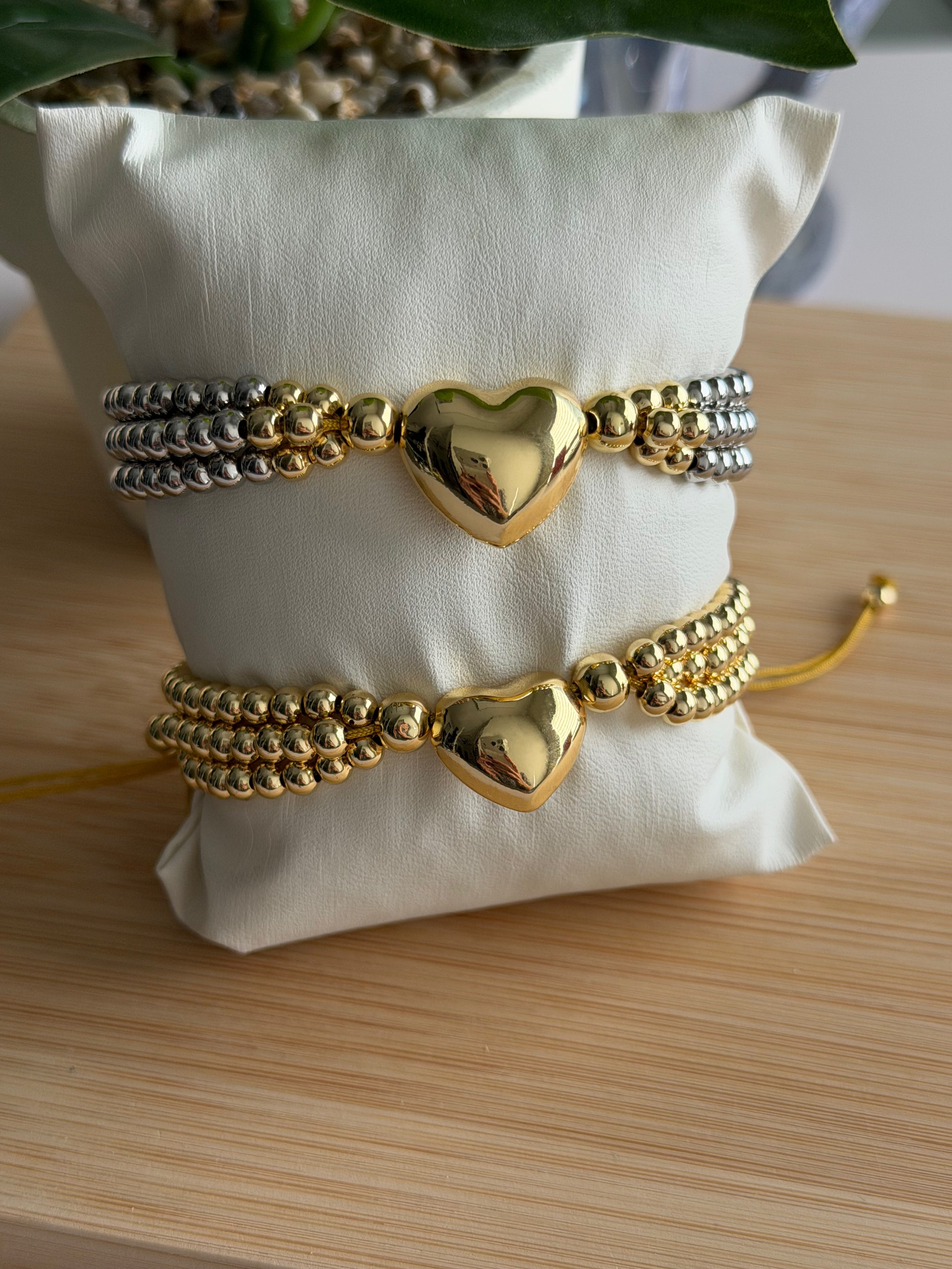 Heart Beaded Adjustable Bracelet