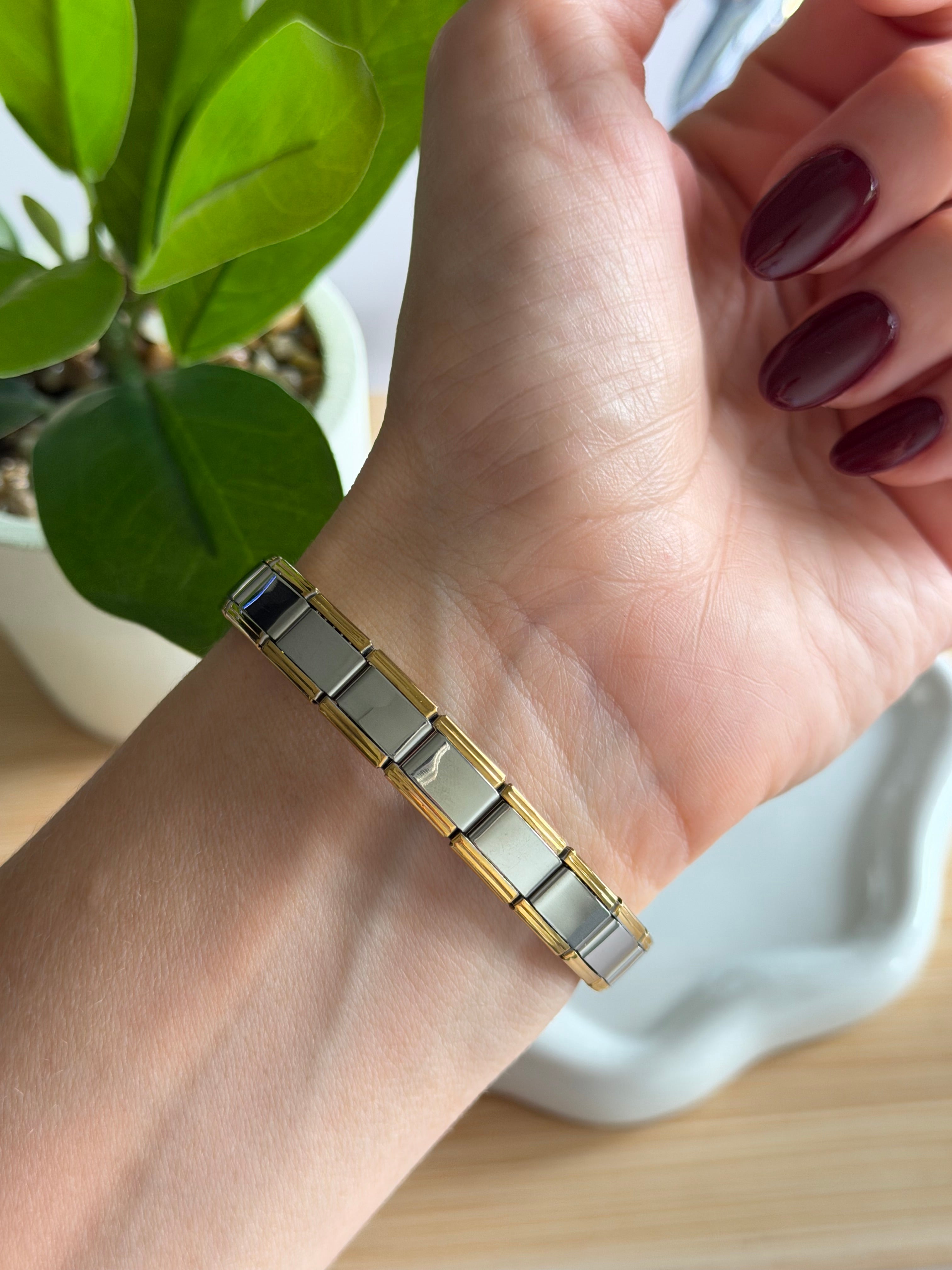 Elastic Duo-Tone Stainless Bracelet