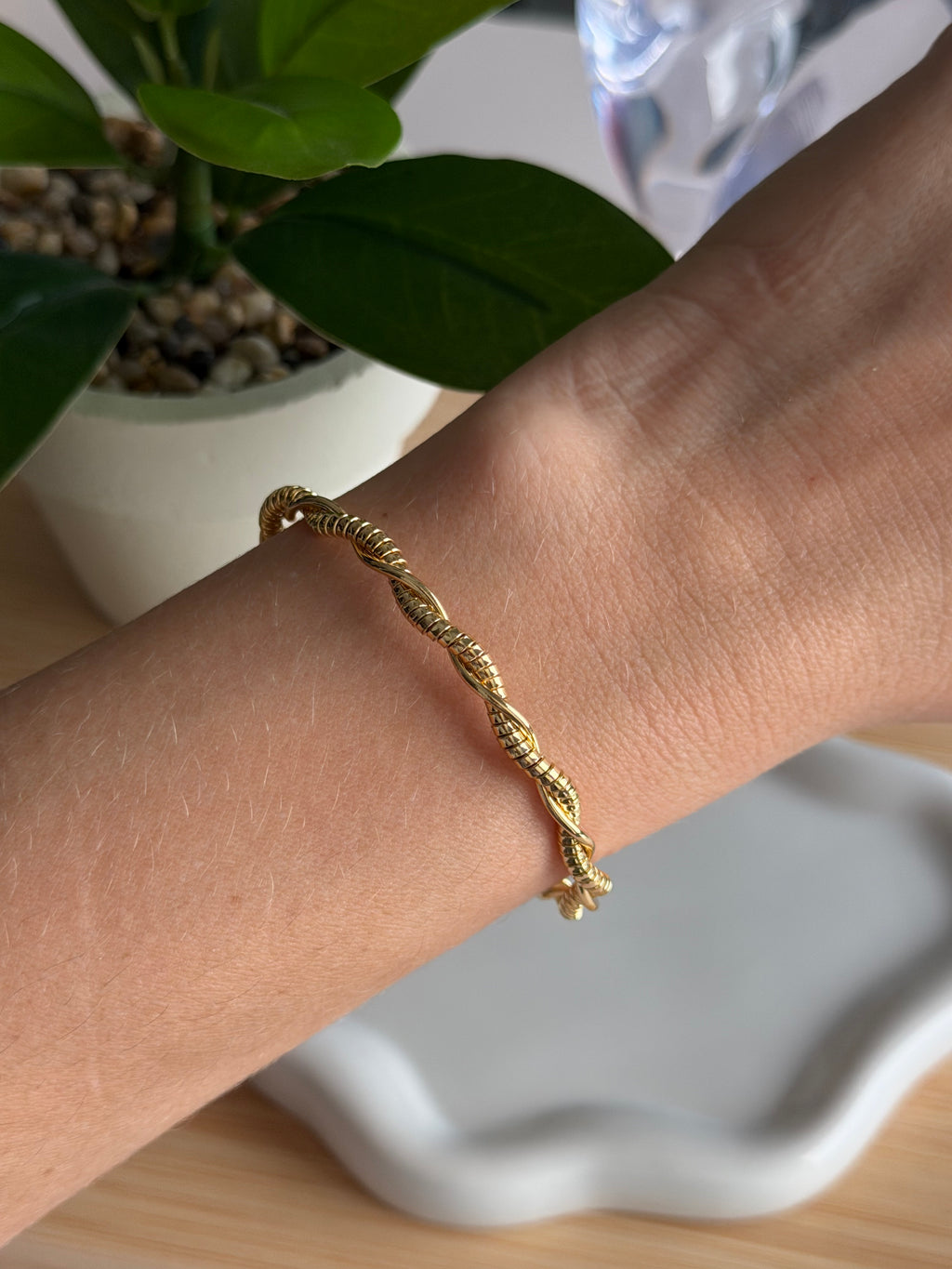 Twisted Rope Gold Cuff