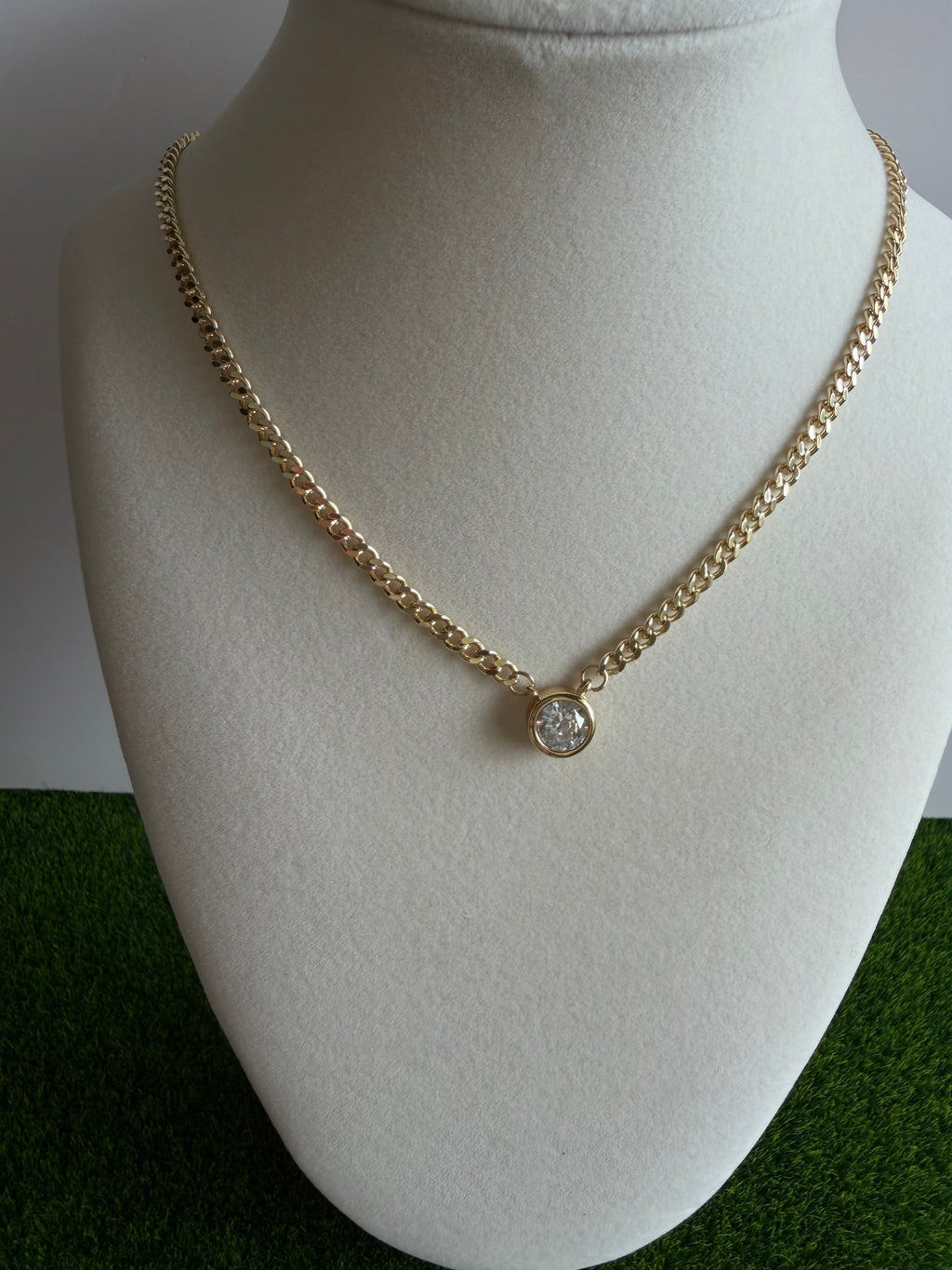 Crystal Pendant Chain Necklace