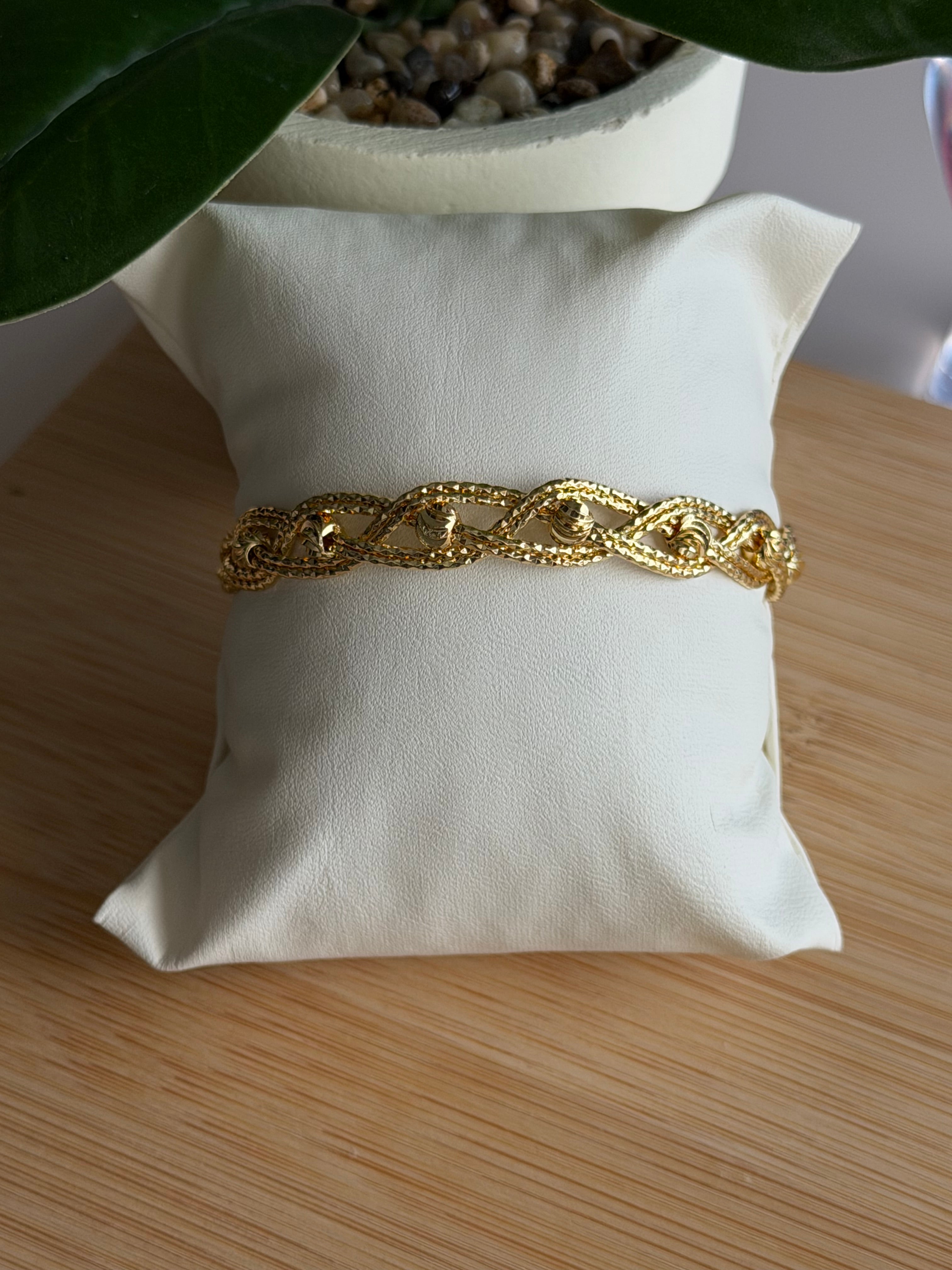 Braided Gold Beaded Bracelet