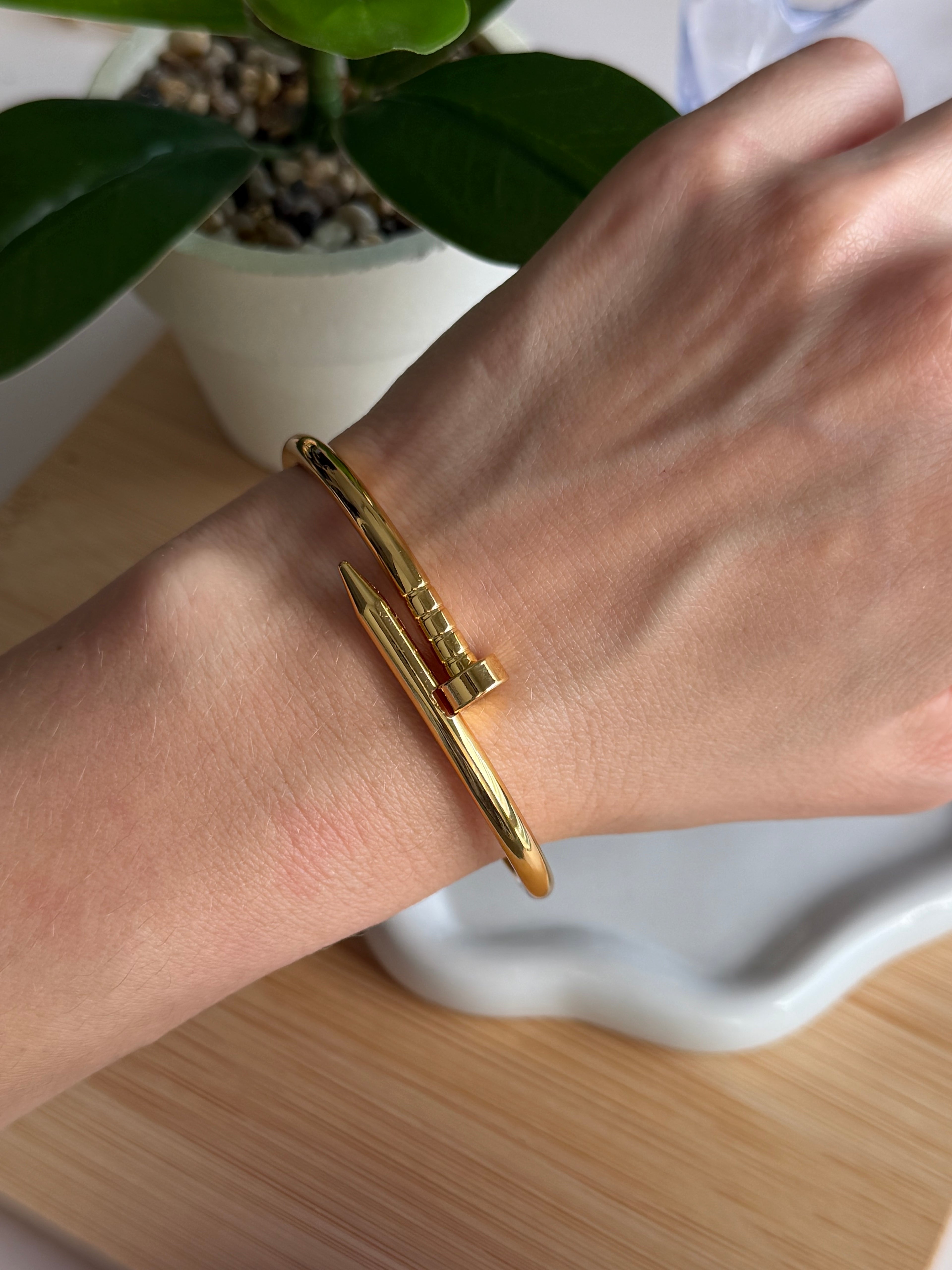 Gold Nail Cuff Bracelet