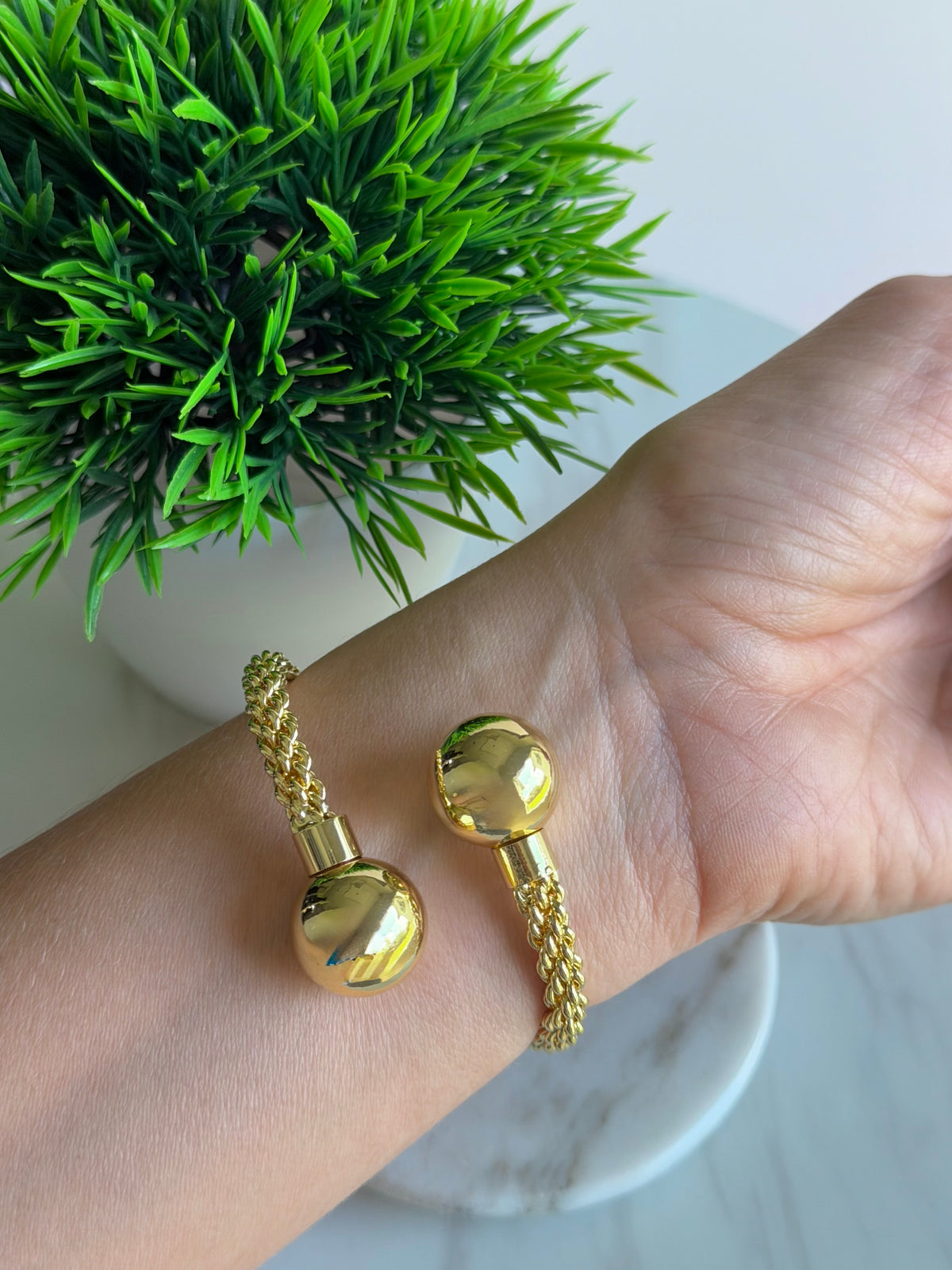 Gold Sphere Cuff