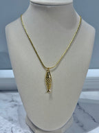 Golden Fish Pendant Necklace
