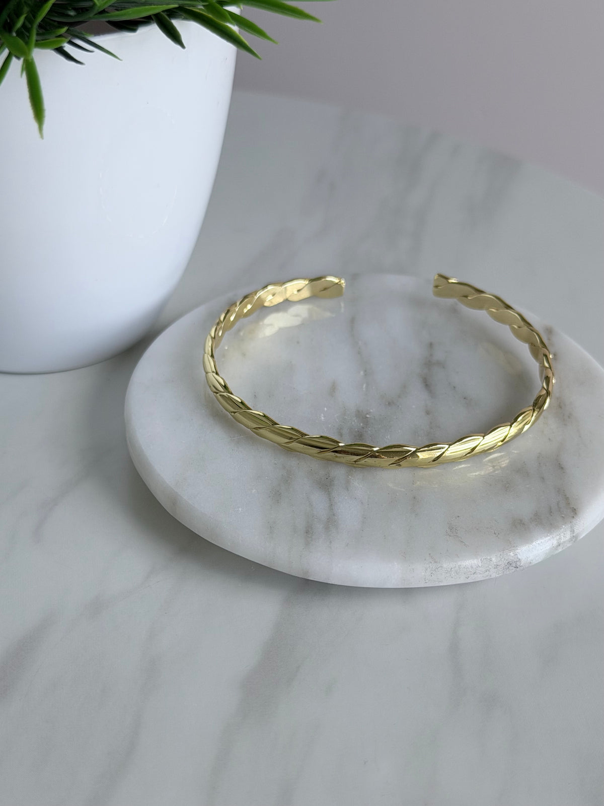 Golden Twist Cuff Bracelet