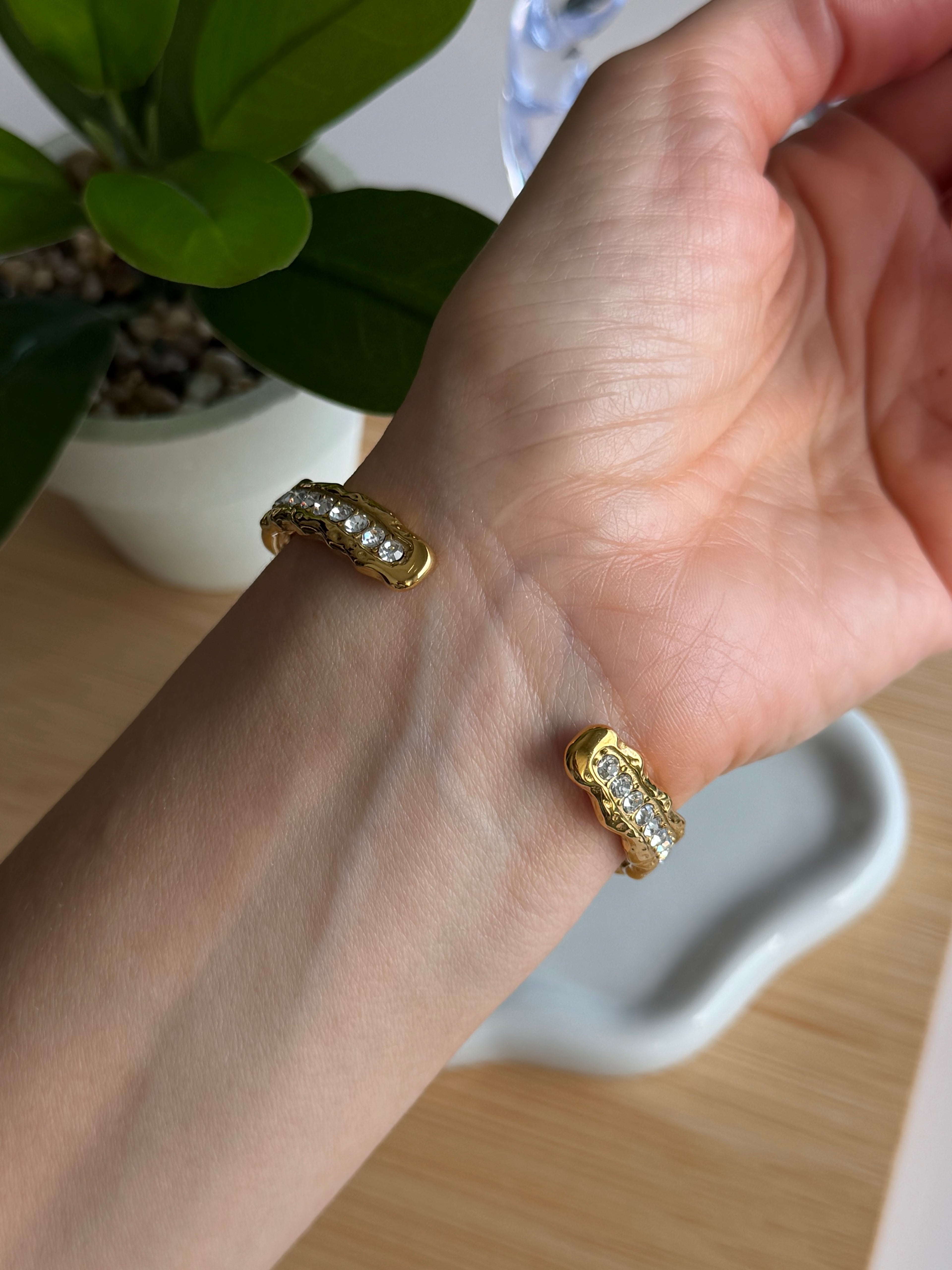 Gold Crystal Cuff Bracelet