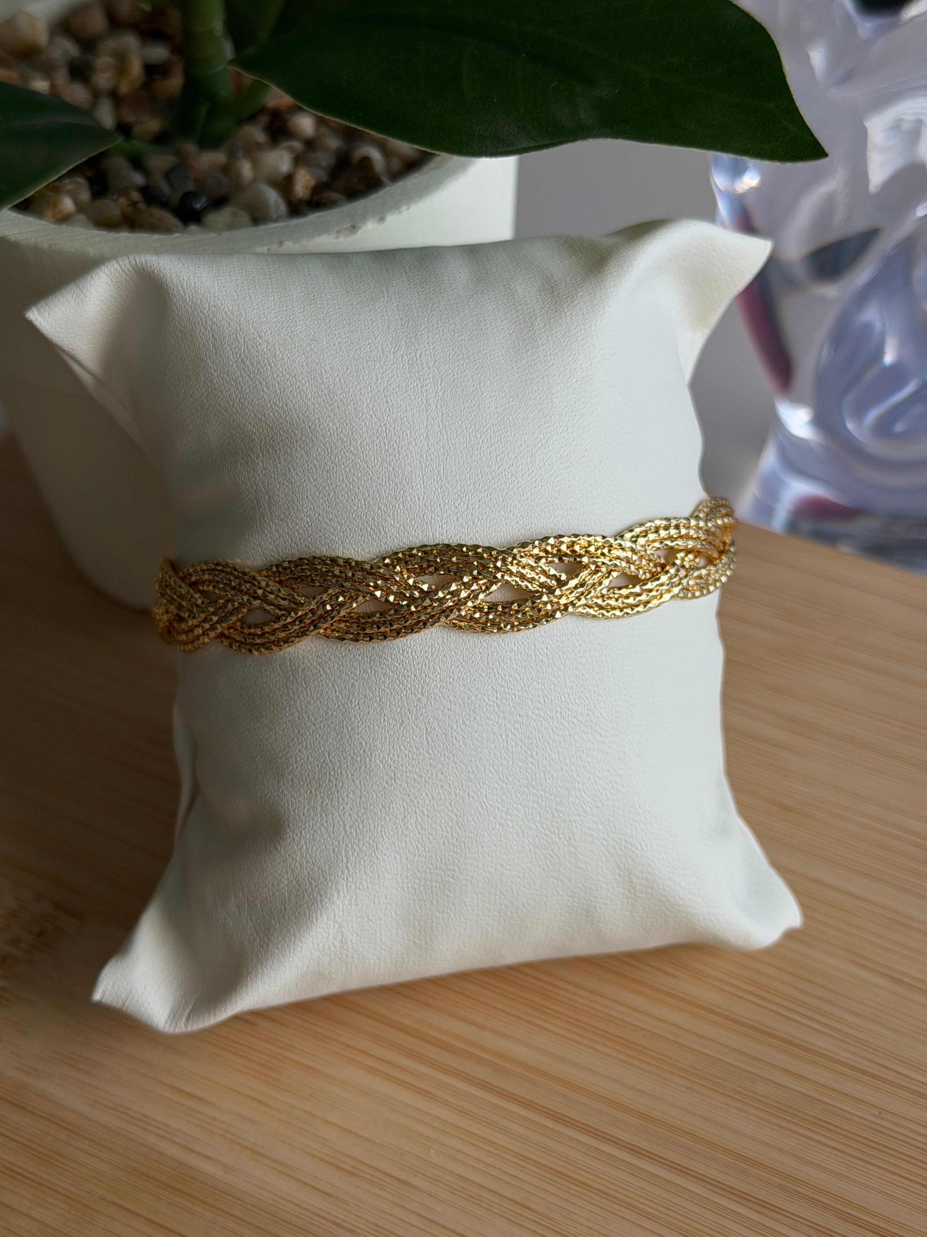 Braided Gold Mesh Bracelet