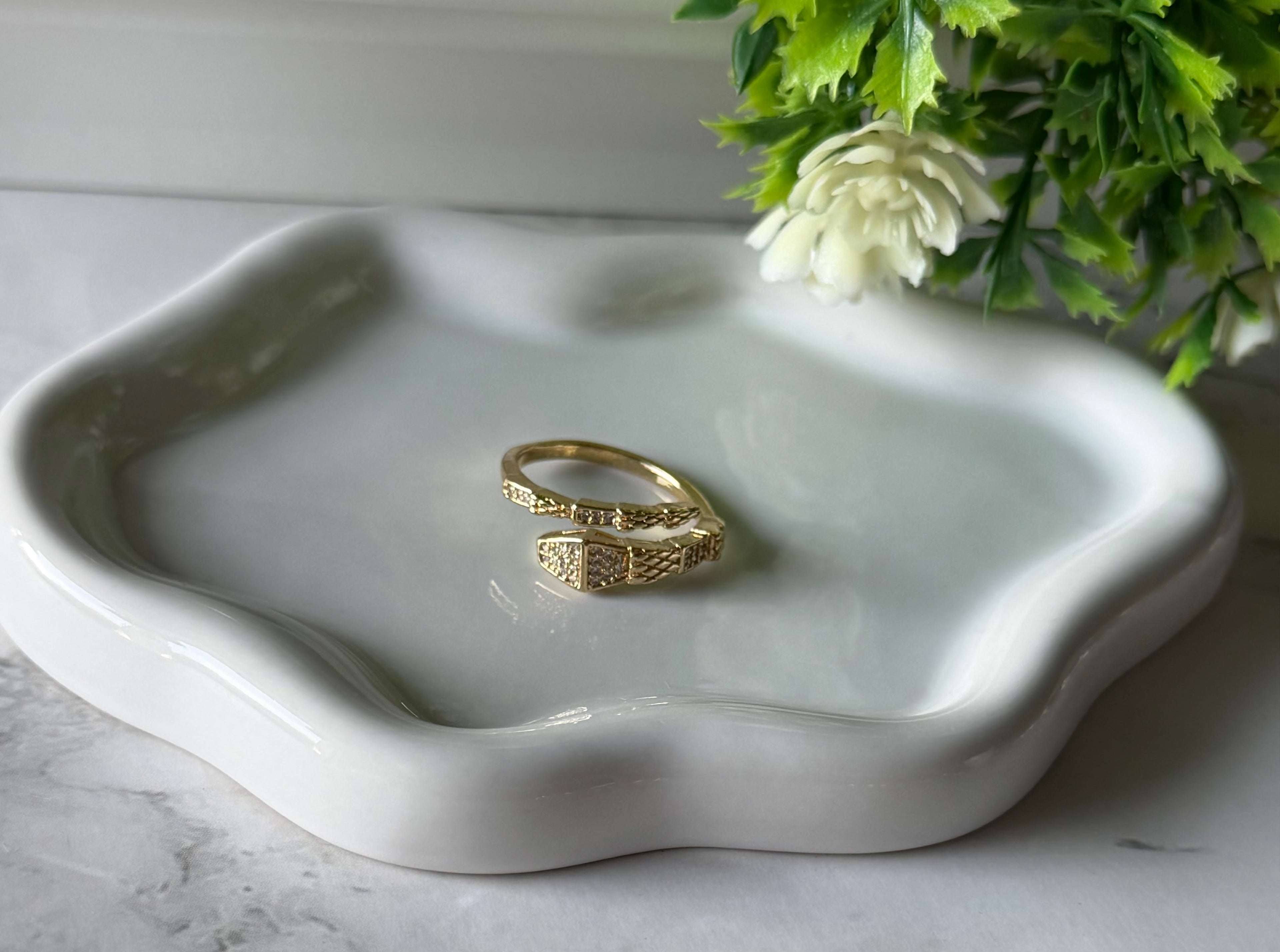 Golden Pavé Wrap Ring