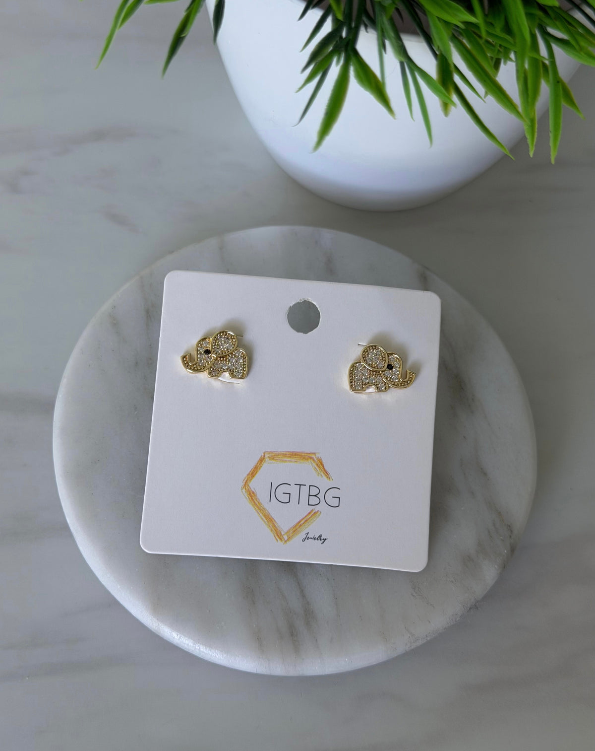 Pavé Elephant Studs