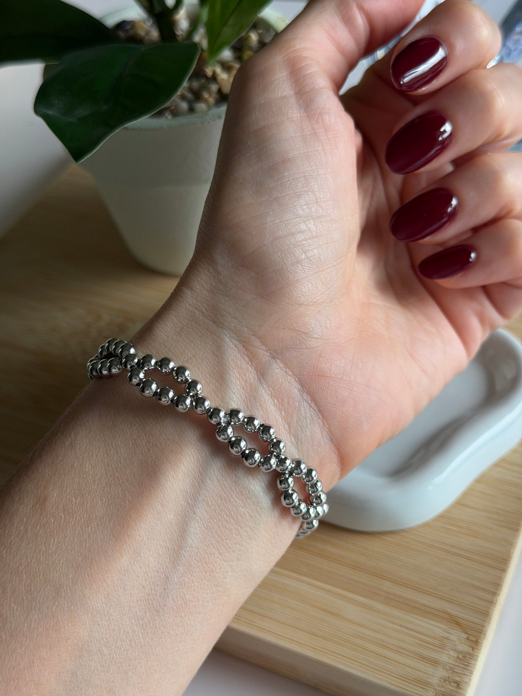 Double Twist Bead Bracelet