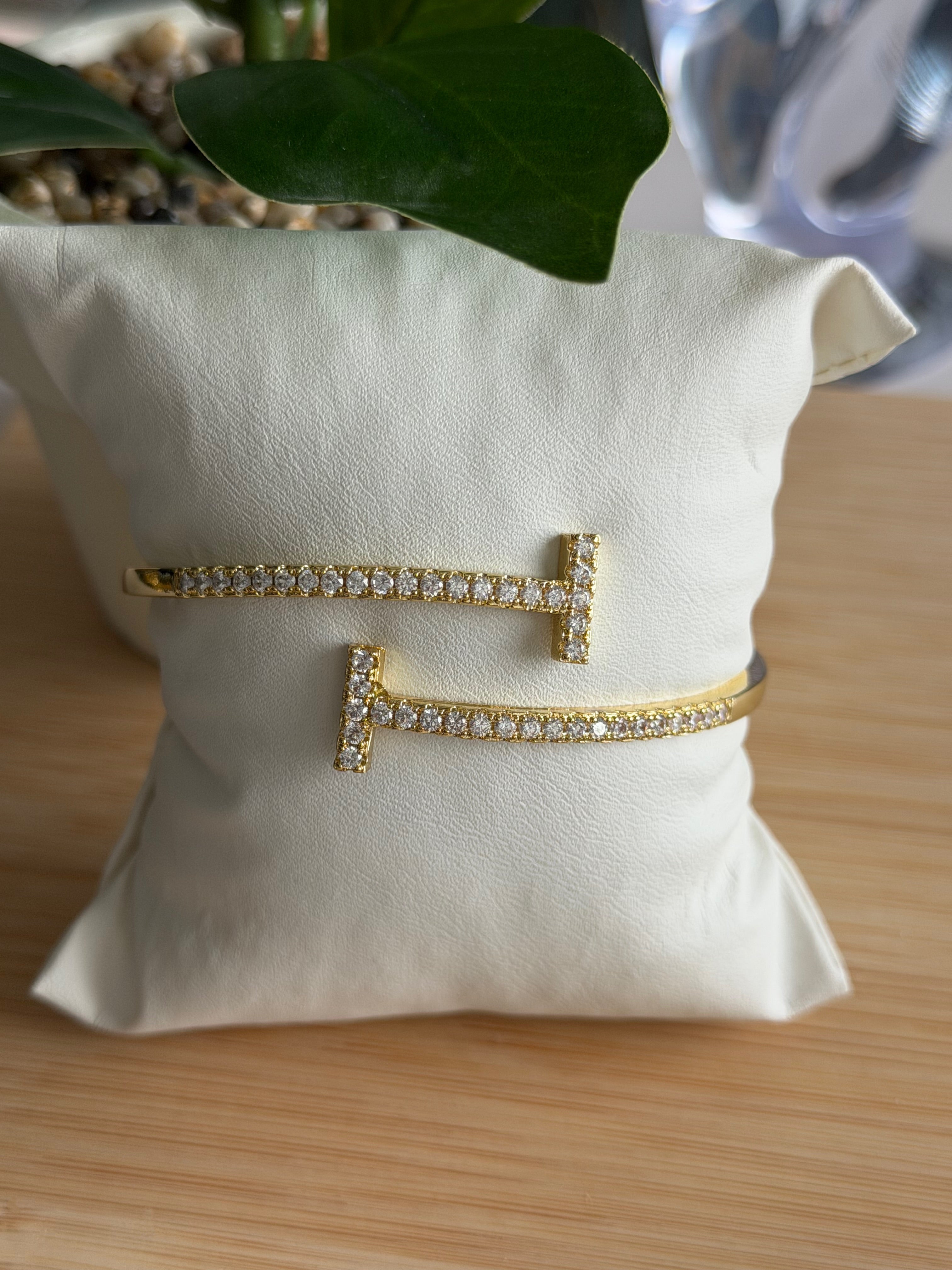 T Crystal Open Bangle