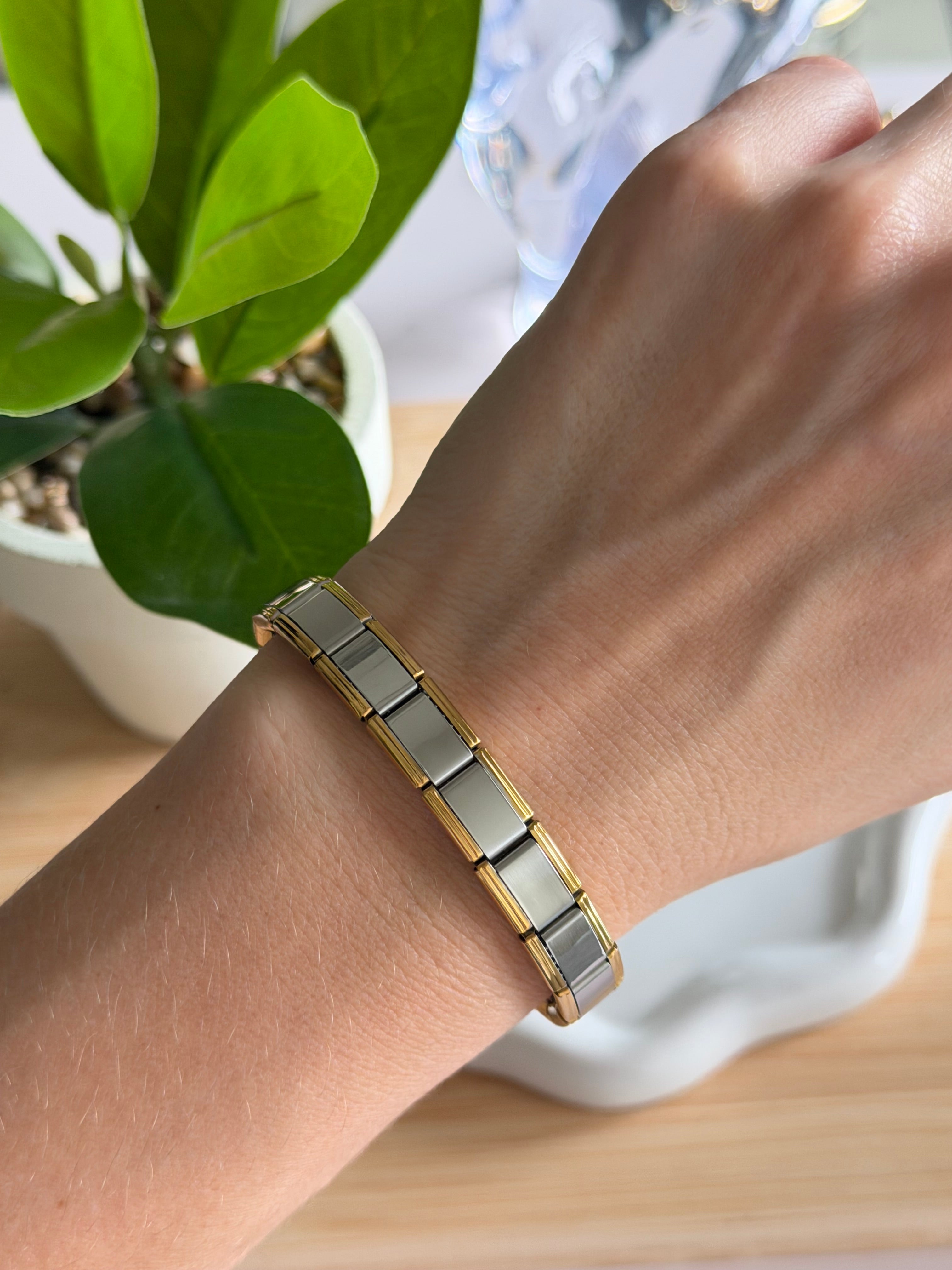 Elastic Duo-Tone Stainless Bracelet