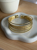 Multi-Wire Textured Gold Cuff