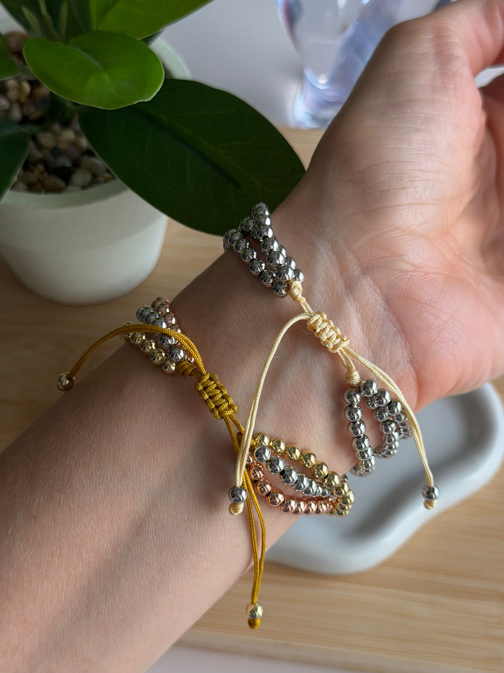 Triple Bead Slider Bracelet
