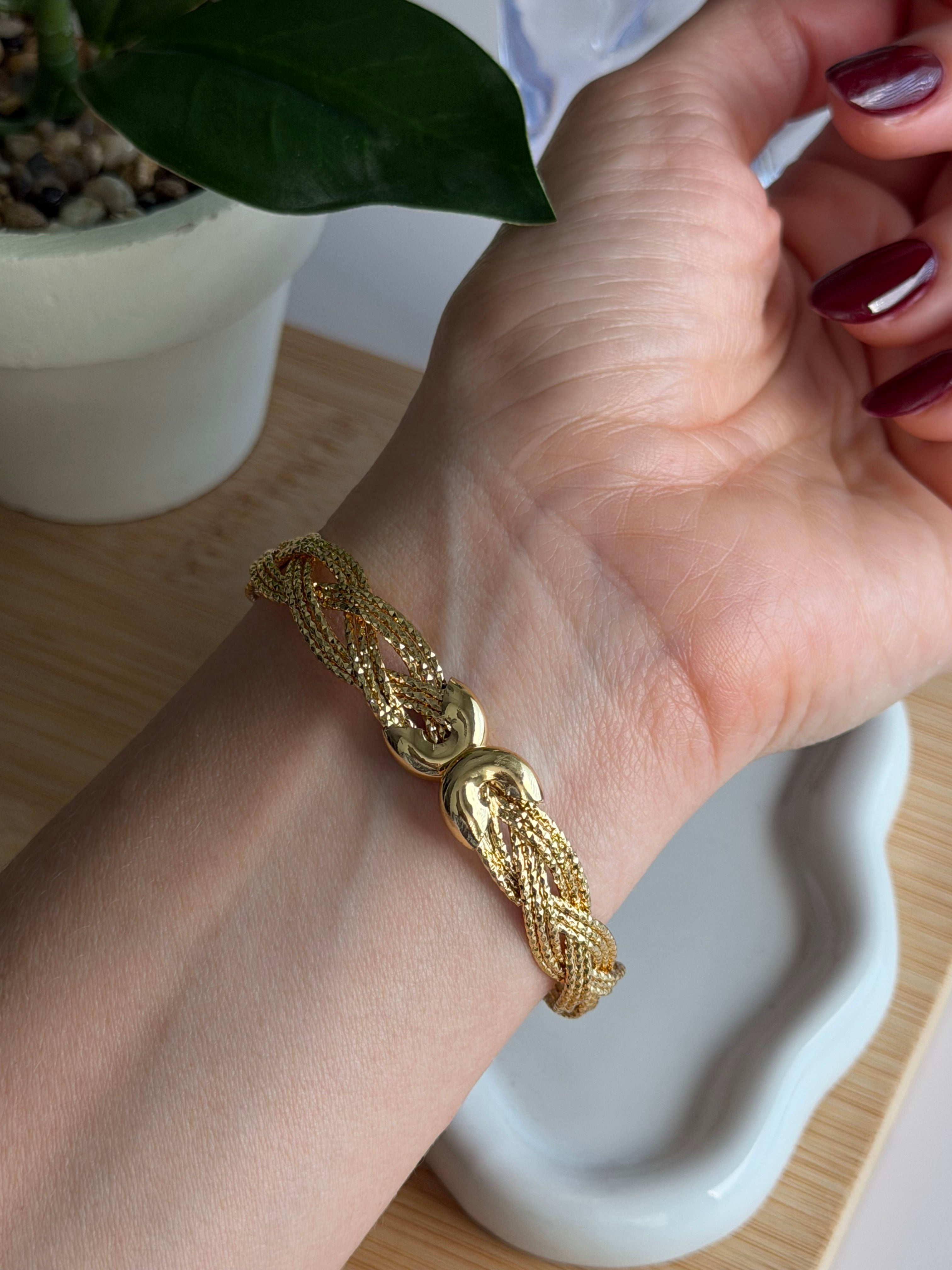 Braided Gold Mesh Bracelet