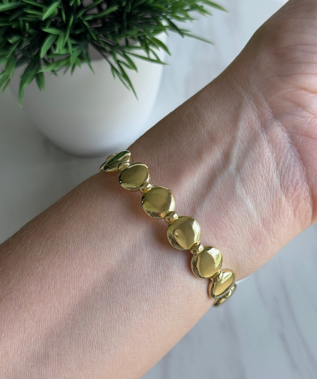Sculpted Disc Cuff Bracelet