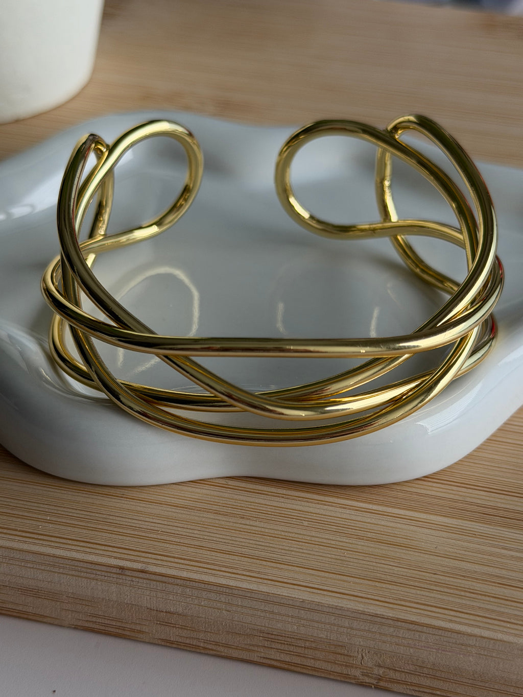 Twisted Minimalist Gold Cuff