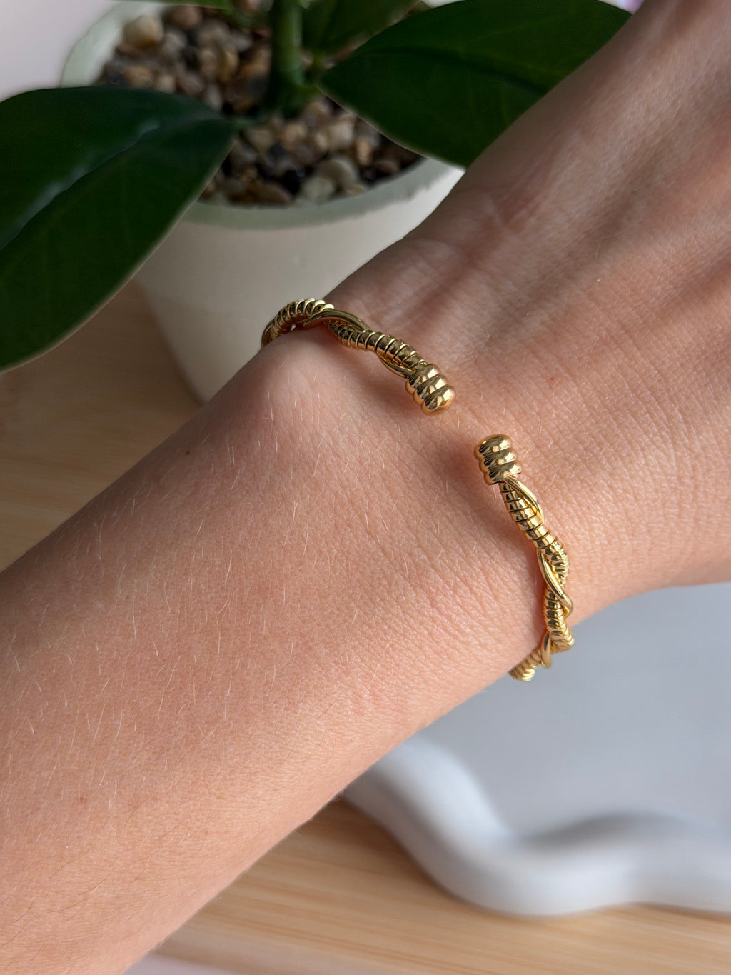 Twisted Rope Gold Cuff