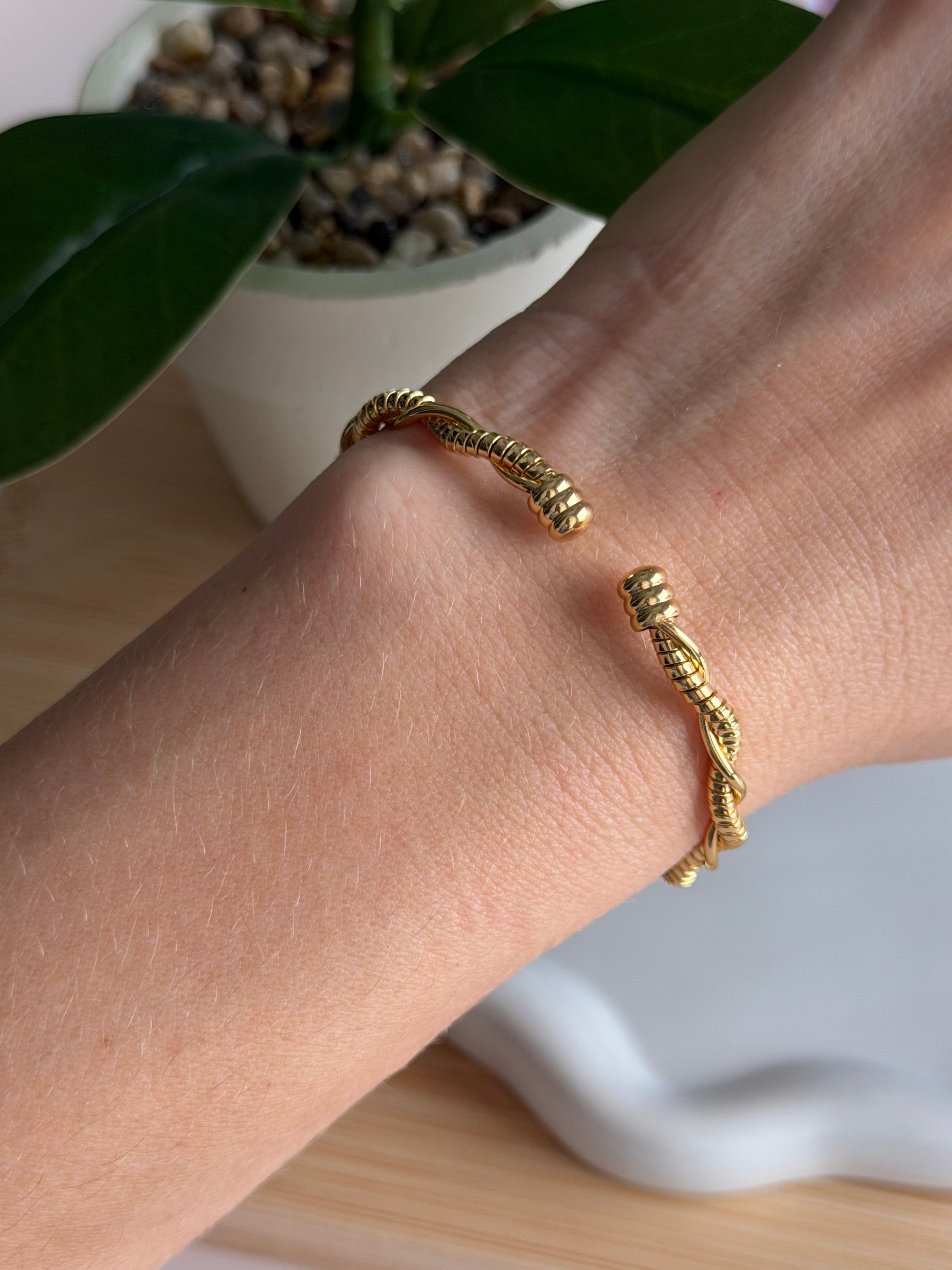 Twisted Rope Gold Cuff