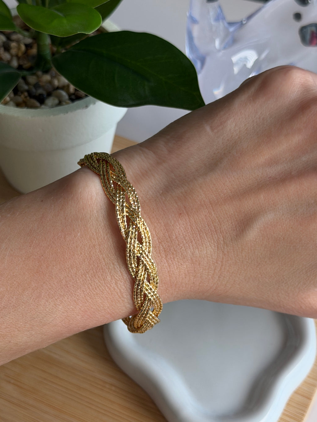Braided Gold Mesh Bracelet