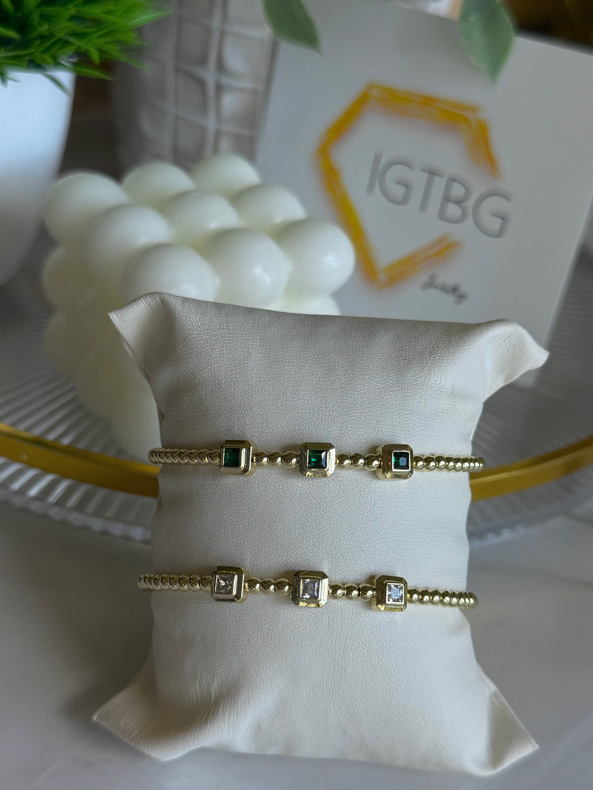 Beaded Gem Cuff Bracelet