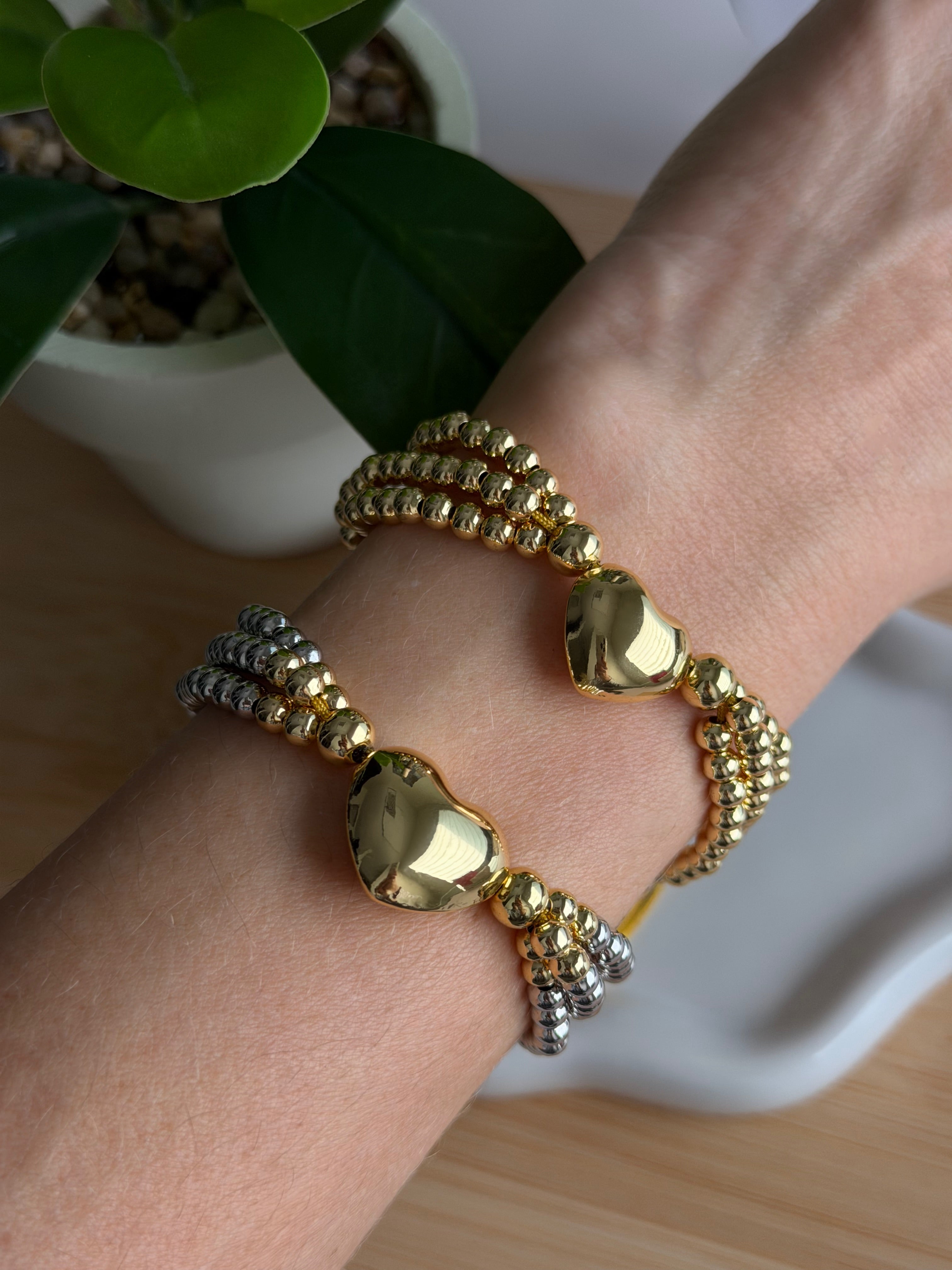 Heart Beaded Adjustable Bracelet