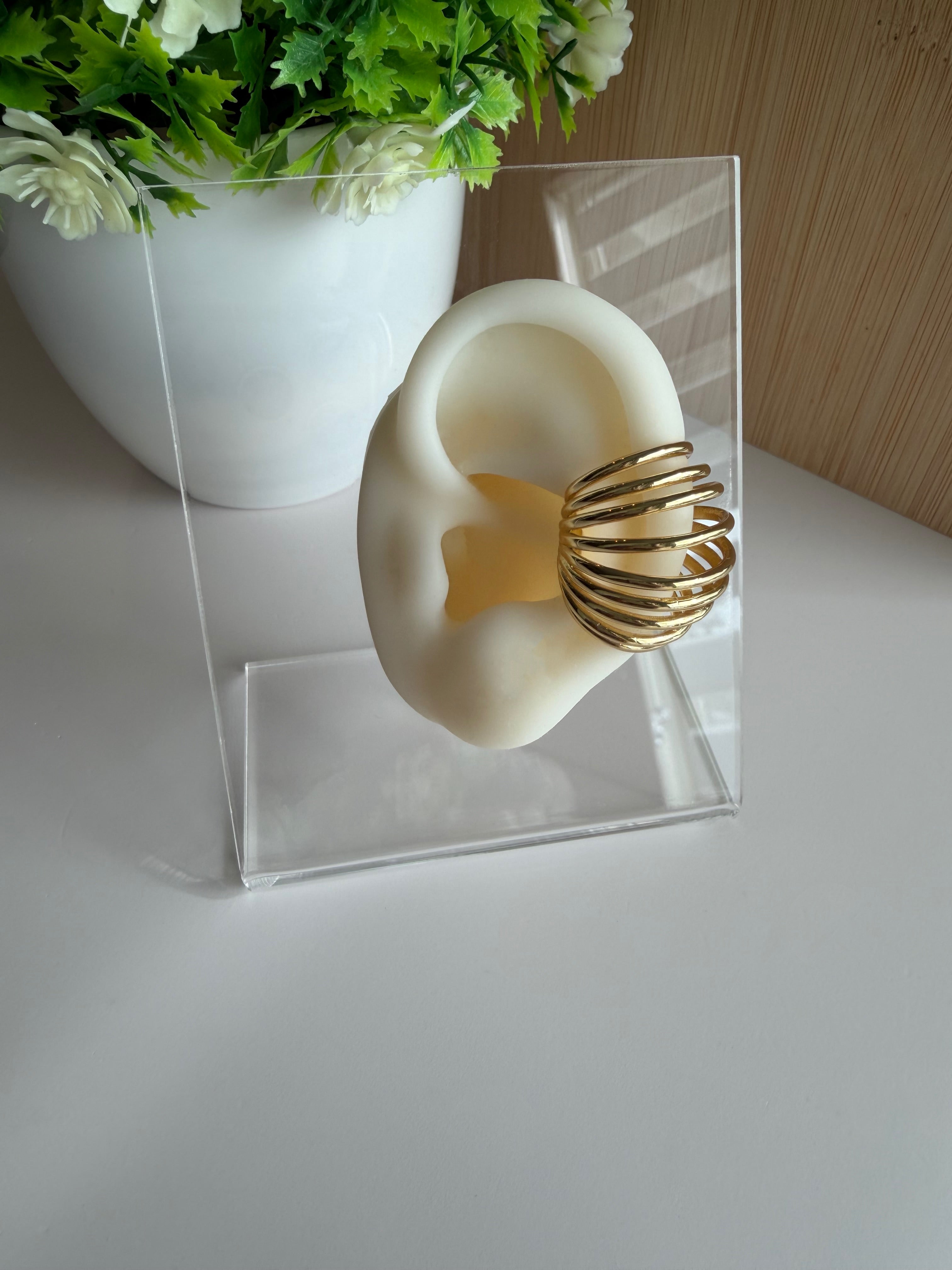 Bold Multi-Line Spiral Ear Cuff