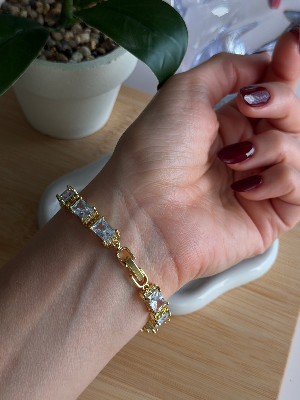 Classic Gold Princess Tennis Bracelet