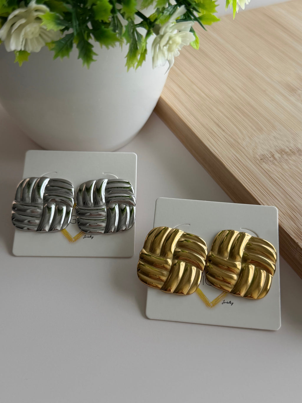 Braided Square Studs