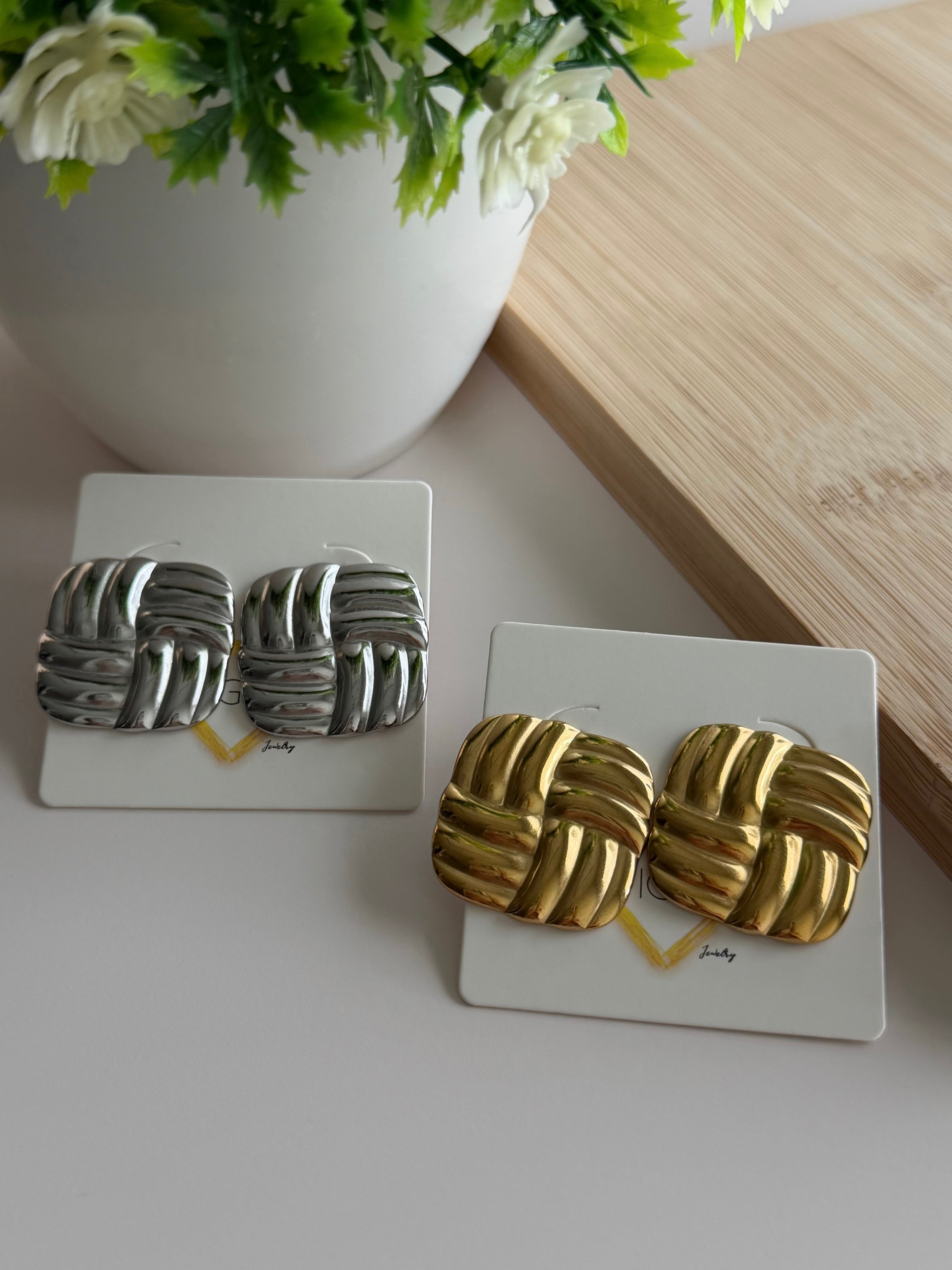 Braided Square Studs