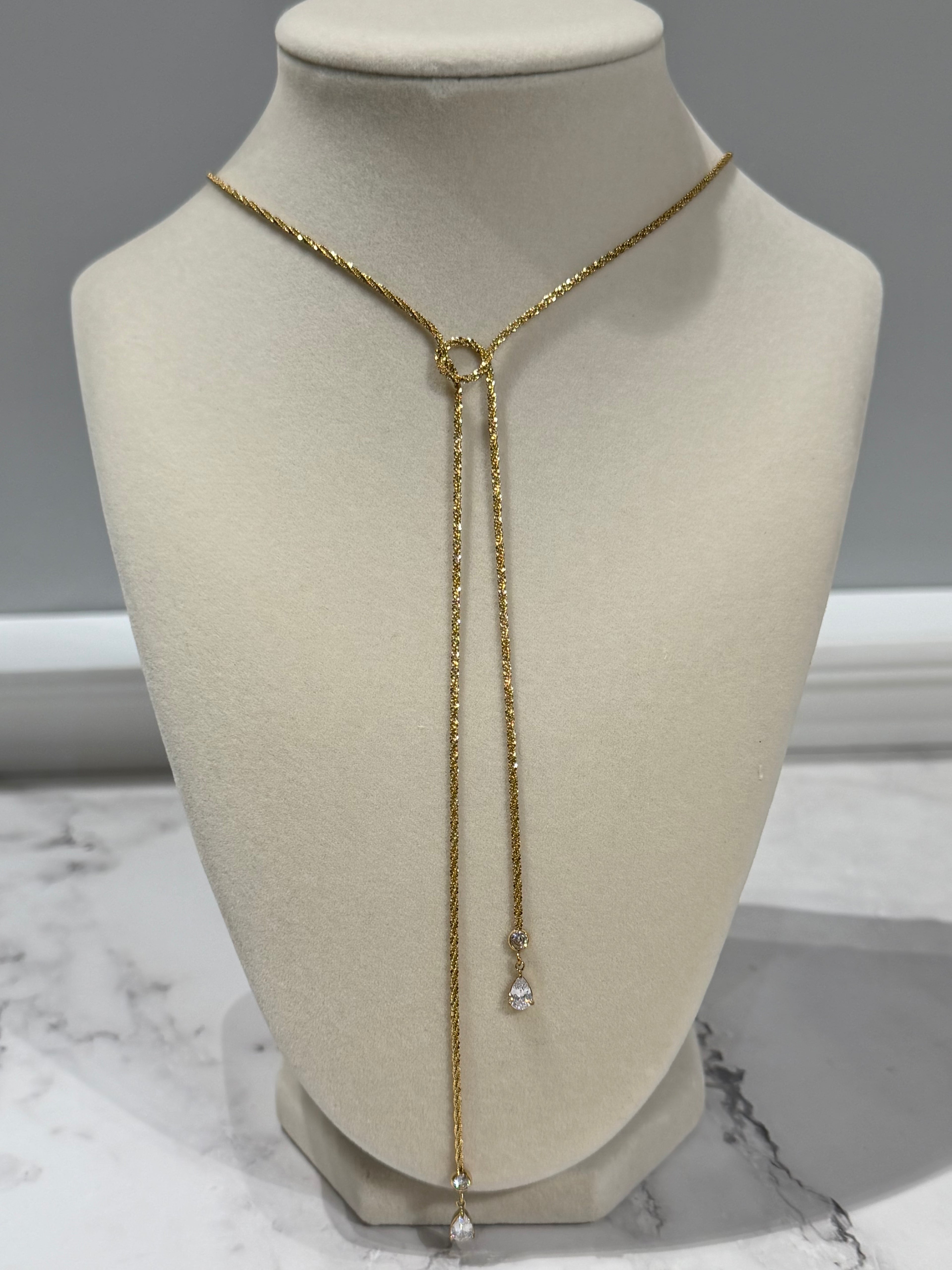 Crystal Lariat Necklace