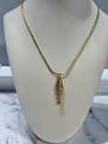 Golden Fish Pendant Necklace
