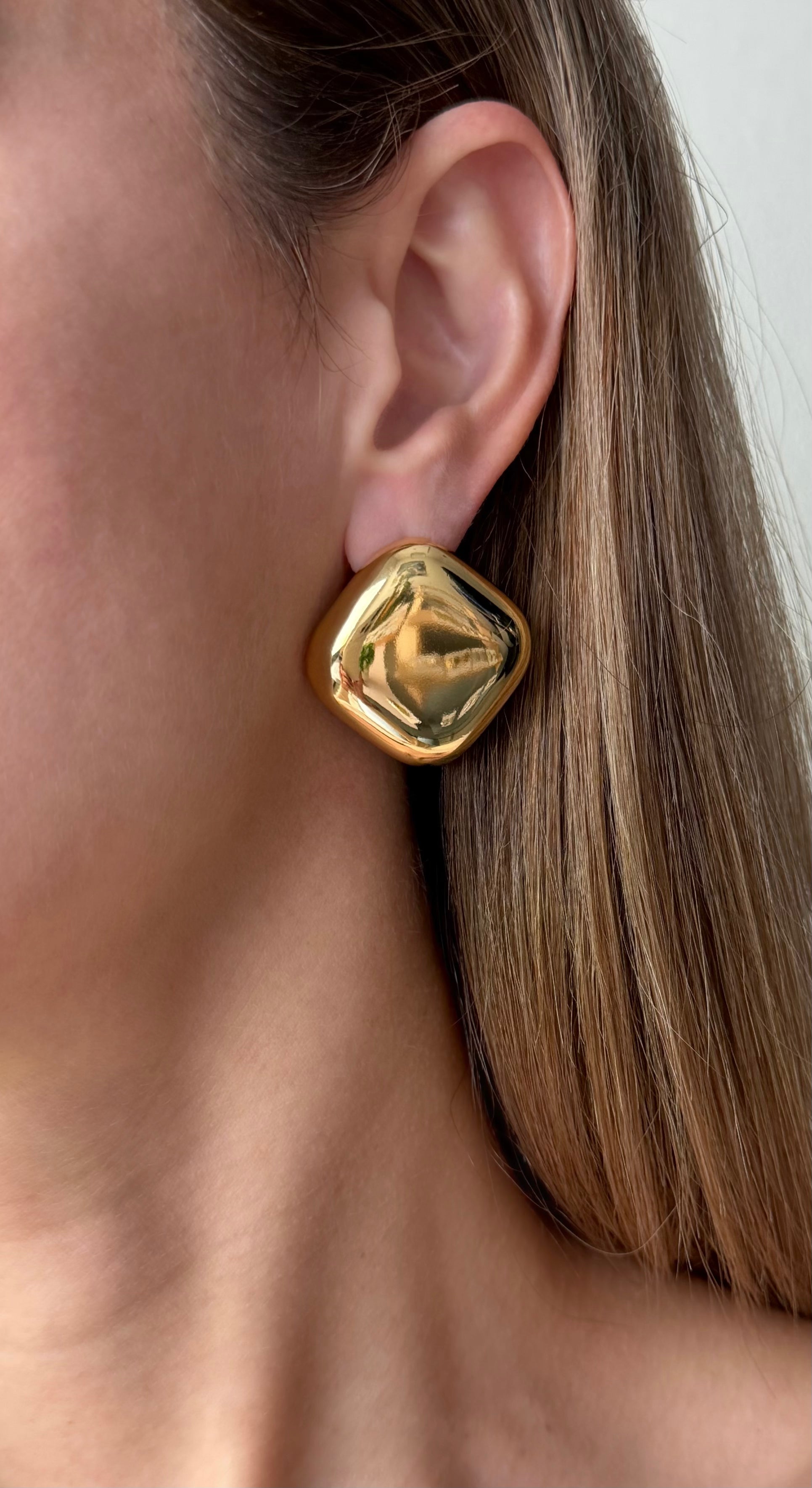 Puffy Square Statement Earrings