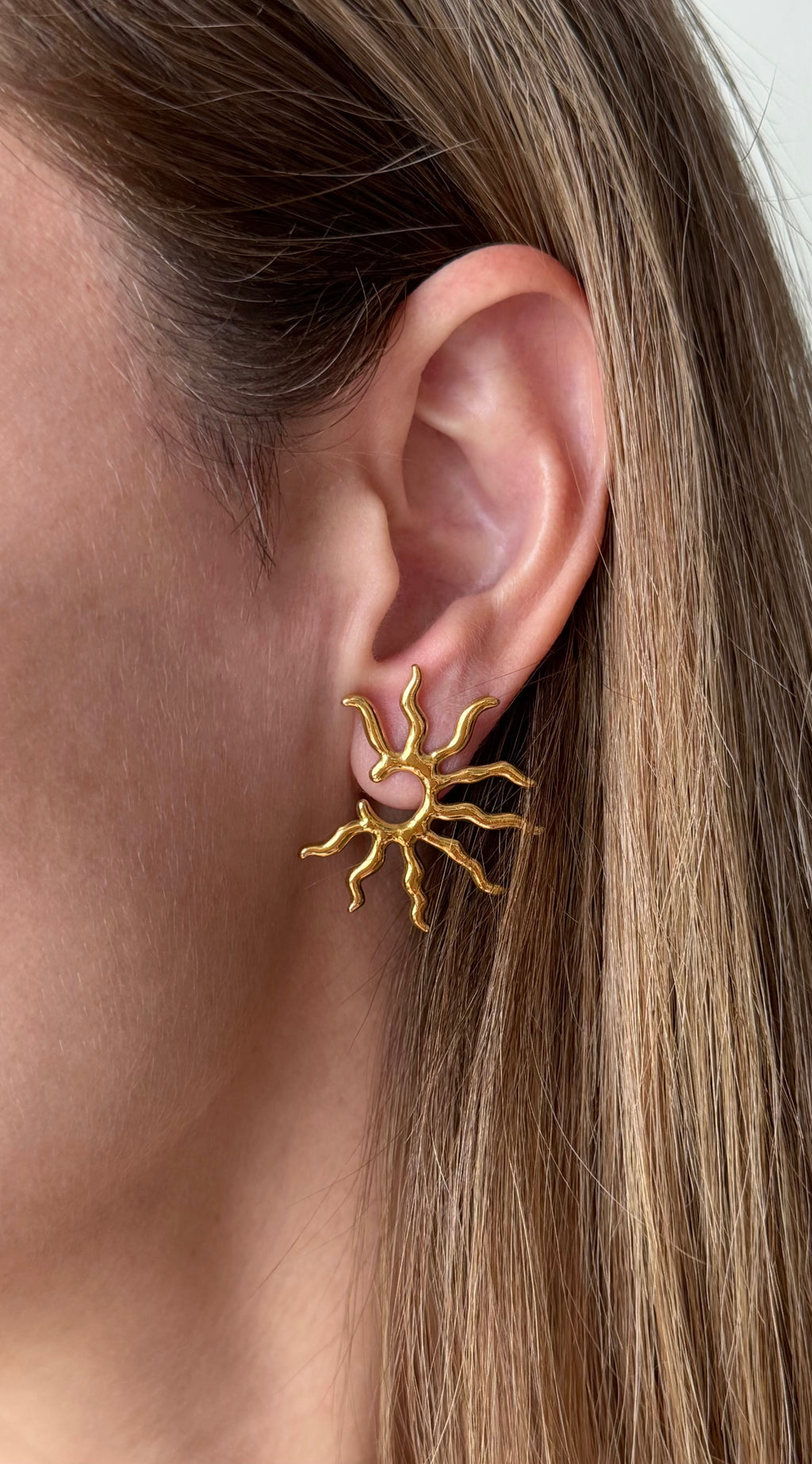 Sunburst Stainless Steel Earrings