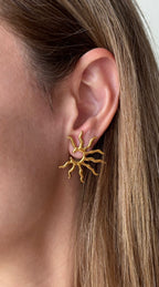 Sunburst Stainless Steel Earrings