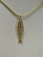Golden Fish Pendant Necklace