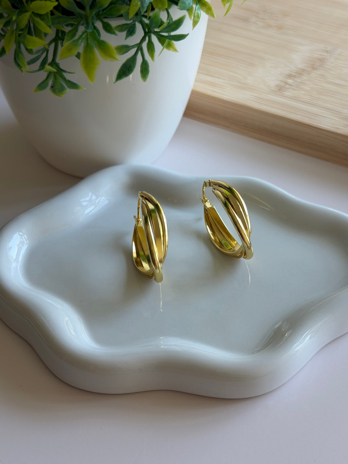 Twist Gold Hoops