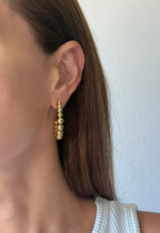 Golden Beaded Hoops