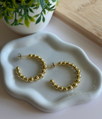 Golden Beaded Hoops