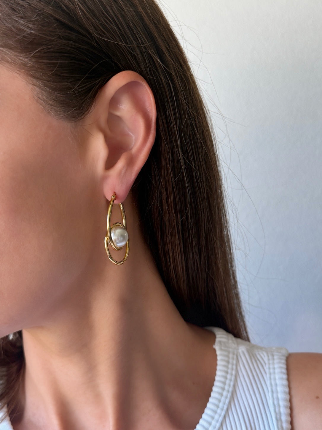 Orbit Pearl Hoops